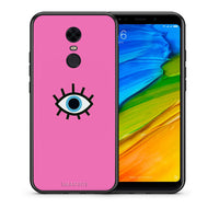 Thumbnail for Θήκη Xiaomi Redmi 5 Plus Blue Eye Pink από τη Smartfits με σχέδιο στο πίσω μέρος και μαύρο περίβλημα | Xiaomi Redmi 5 Plus Blue Eye Pink case with colorful back and black bezels