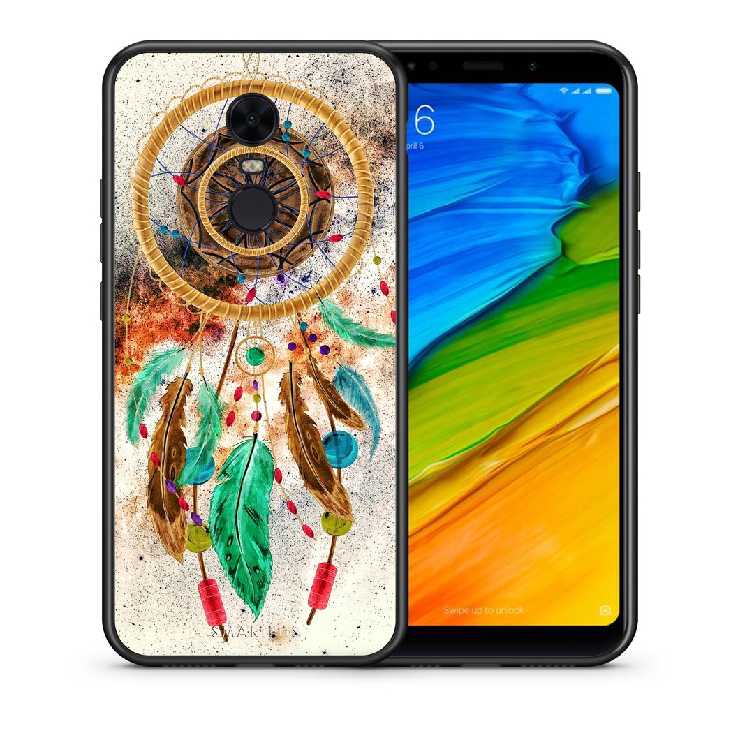 Θήκη Xiaomi Redmi 5 Plus DreamCatcher Boho από τη Smartfits με σχέδιο στο πίσω μέρος και μαύρο περίβλημα | Xiaomi Redmi 5 Plus DreamCatcher Boho case with colorful back and black bezels