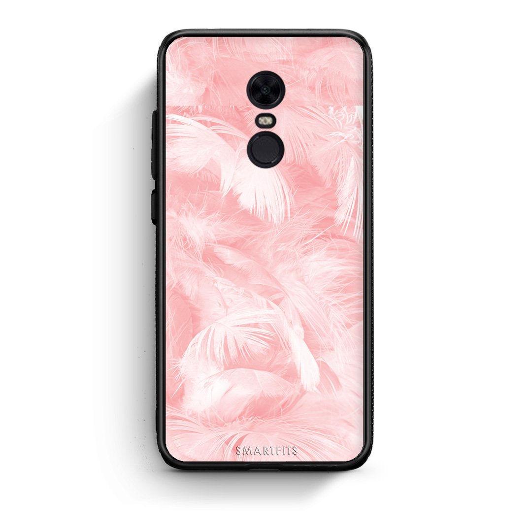 33 - Xiaomi Redmi 5 Plus  Pink Feather Boho case, cover, bumper