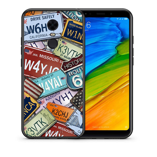Θήκη Xiaomi Redmi 5 Plus Car Plates από τη Smartfits με σχέδιο στο πίσω μέρος και μαύρο περίβλημα | Xiaomi Redmi 5 Plus Car Plates case with colorful back and black bezels