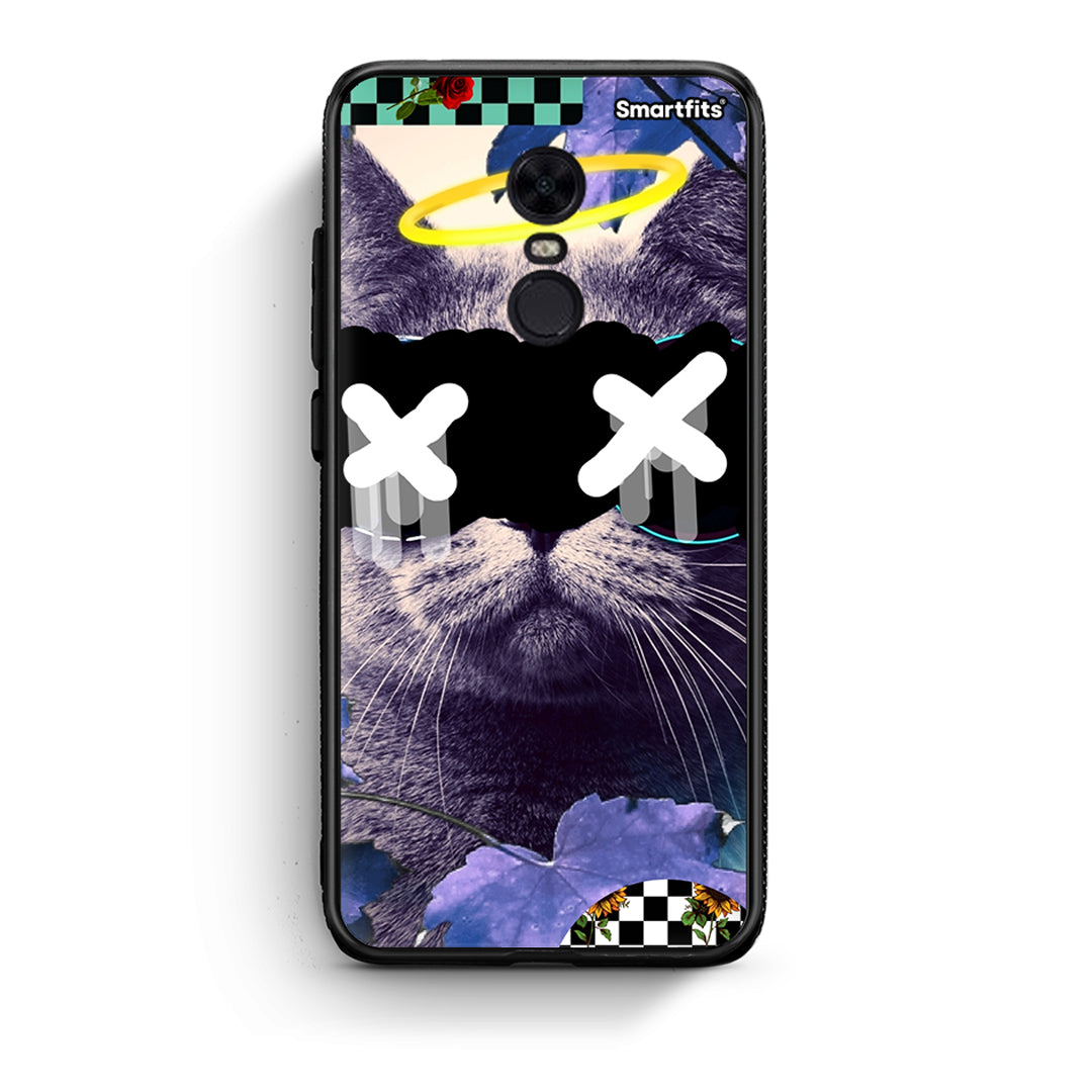 Xiaomi Redmi 5 Plus Cat Collage θήκη από τη Smartfits με σχέδιο στο πίσω μέρος και μαύρο περίβλημα | Smartphone case with colorful back and black bezels by Smartfits