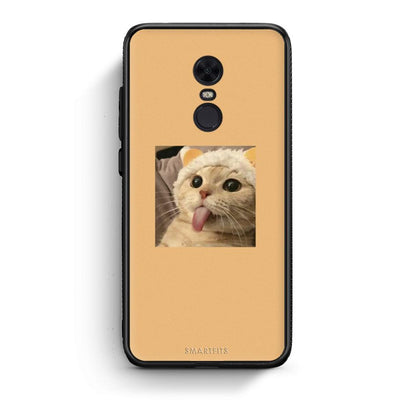 Xiaomi Redmi 5 Plus Cat Tongue θήκη από τη Smartfits με σχέδιο στο πίσω μέρος και μαύρο περίβλημα | Smartphone case with colorful back and black bezels by Smartfits