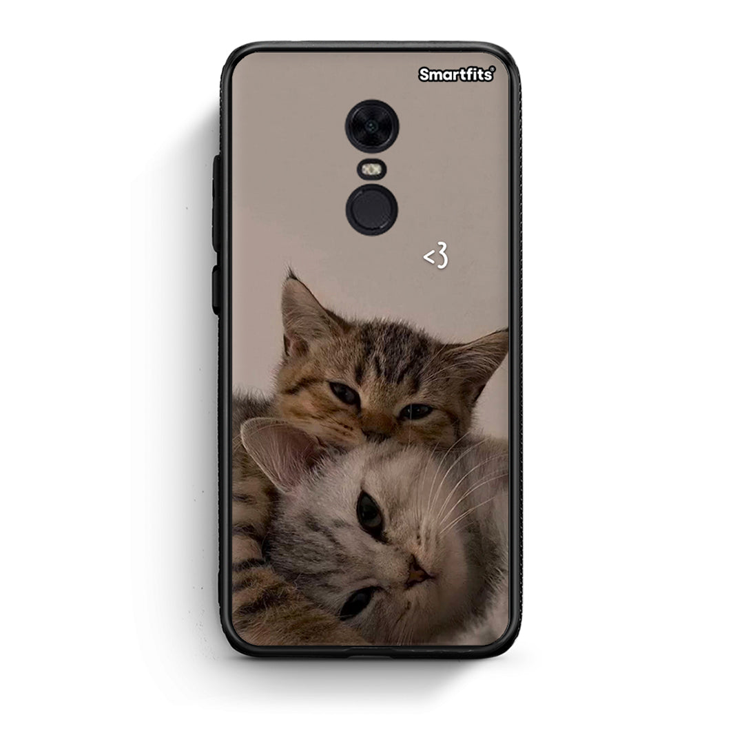 Xiaomi Redmi 5 Plus Cats In Love Θήκη από τη Smartfits με σχέδιο στο πίσω μέρος και μαύρο περίβλημα | Smartphone case with colorful back and black bezels by Smartfits