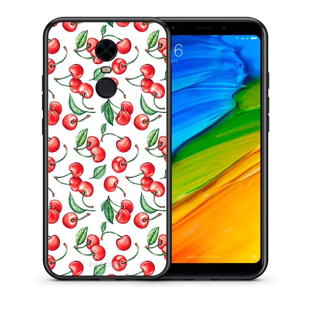 Θήκη Xiaomi Redmi 5 Plus Cherry Summer από τη Smartfits με σχέδιο στο πίσω μέρος και μαύρο περίβλημα | Xiaomi Redmi 5 Plus Cherry Summer case with colorful back and black bezels