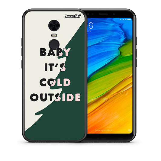 Θήκη Xiaomi Redmi 5 Plus Cold Outside από τη Smartfits με σχέδιο στο πίσω μέρος και μαύρο περίβλημα | Xiaomi Redmi 5 Plus Cold Outside case with colorful back and black bezels
