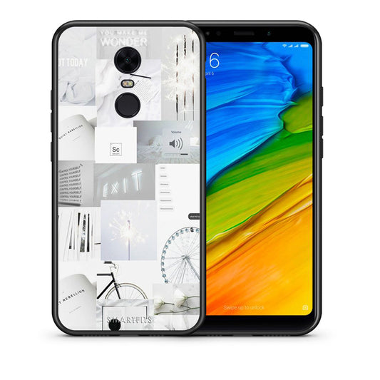 Θήκη Αγίου Βαλεντίνου Xiaomi Redmi 5 Plus Collage Make Me Wonder από τη Smartfits με σχέδιο στο πίσω μέρος και μαύρο περίβλημα | Xiaomi Redmi 5 Plus Collage Make Me Wonder case with colorful back and black bezels