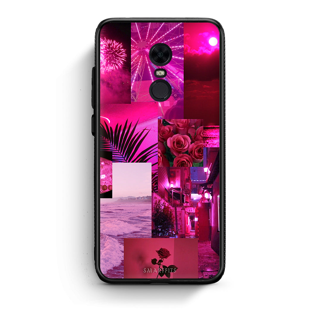 Xiaomi Redmi 5 Plus Collage Red Roses Θήκη Αγίου Βαλεντίνου από τη Smartfits με σχέδιο στο πίσω μέρος και μαύρο περίβλημα | Smartphone case with colorful back and black bezels by Smartfits