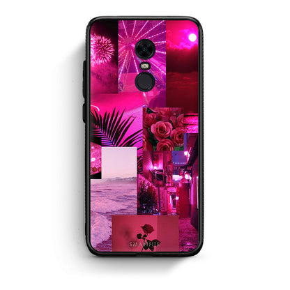 Xiaomi Redmi 5 Plus Collage Red Roses Θήκη Αγίου Βαλεντίνου από τη Smartfits με σχέδιο στο πίσω μέρος και μαύρο περίβλημα | Smartphone case with colorful back and black bezels by Smartfits