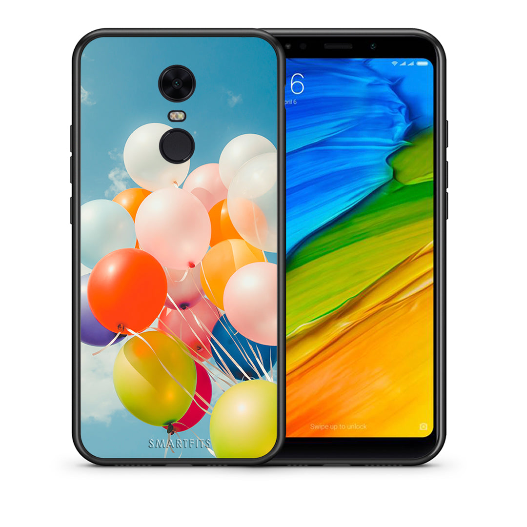 Θήκη Xiaomi Redmi 5 Plus Colorful Balloons από τη Smartfits με σχέδιο στο πίσω μέρος και μαύρο περίβλημα | Xiaomi Redmi 5 Plus Colorful Balloons case with colorful back and black bezels