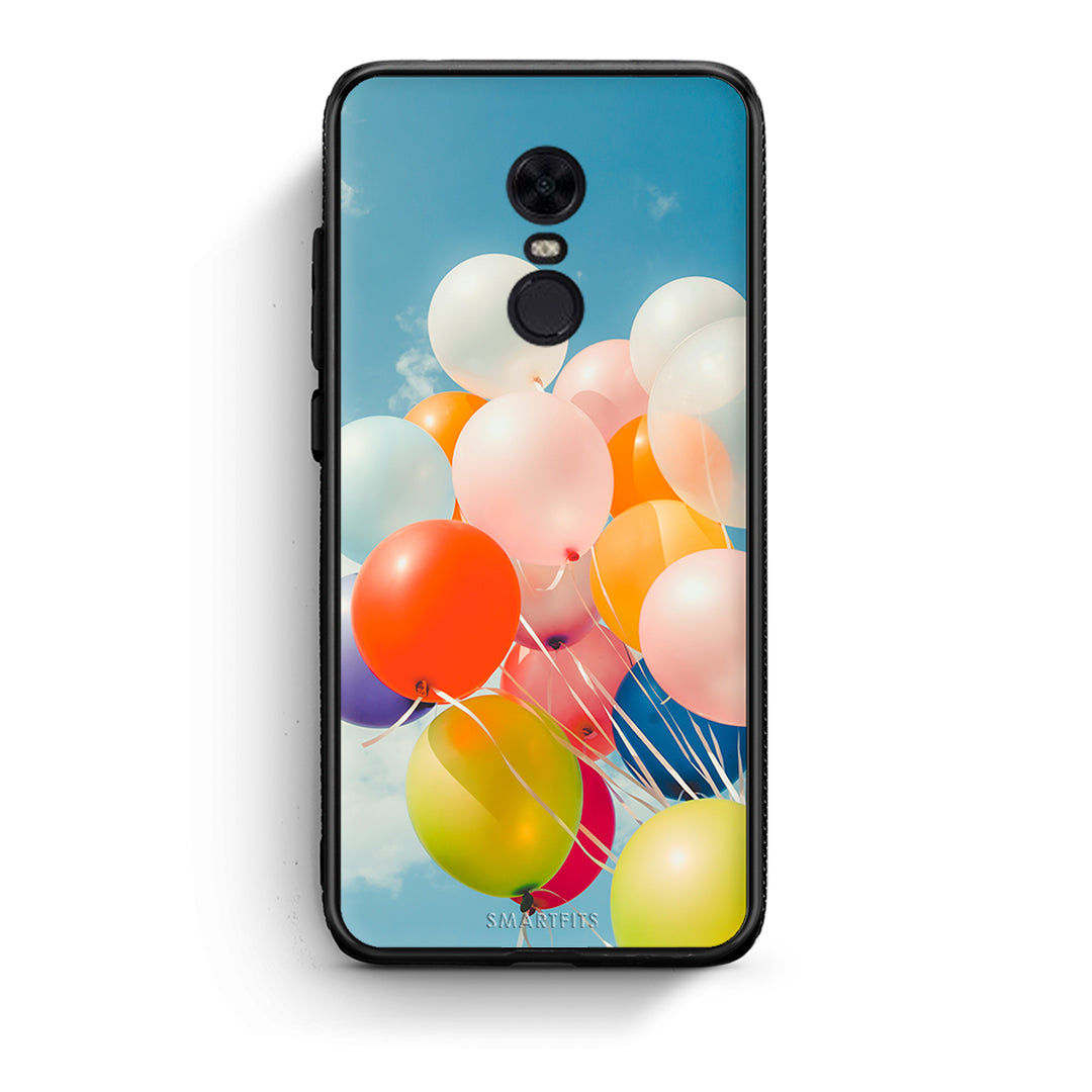 Xiaomi Redmi 5 Plus Colorful Balloons θήκη από τη Smartfits με σχέδιο στο πίσω μέρος και μαύρο περίβλημα | Smartphone case with colorful back and black bezels by Smartfits