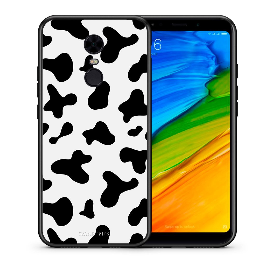 Θήκη Xiaomi Redmi 5 Plus Cow Print από τη Smartfits με σχέδιο στο πίσω μέρος και μαύρο περίβλημα | Xiaomi Redmi 5 Plus Cow Print case with colorful back and black bezels