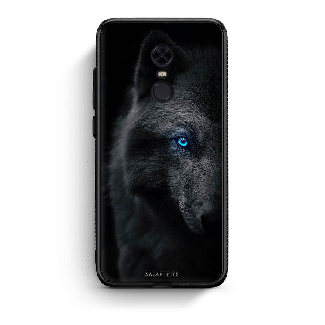 Xiaomi Redmi 5 Plus Dark Wolf θήκη από τη Smartfits με σχέδιο στο πίσω μέρος και μαύρο περίβλημα | Smartphone case with colorful back and black bezels by Smartfits