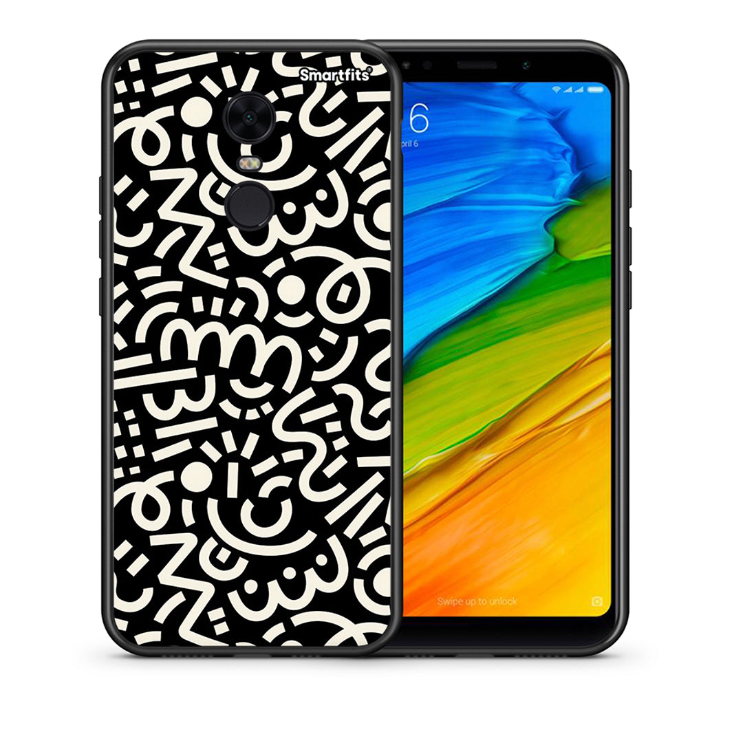 Θήκη Xiaomi Redmi 5 Plus Doodle Art από τη Smartfits με σχέδιο στο πίσω μέρος και μαύρο περίβλημα | Xiaomi Redmi 5 Plus Doodle Art case with colorful back and black bezels