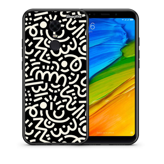 Θήκη Xiaomi Redmi 5 Plus Doodle Art από τη Smartfits με σχέδιο στο πίσω μέρος και μαύρο περίβλημα | Xiaomi Redmi 5 Plus Doodle Art case with colorful back and black bezels