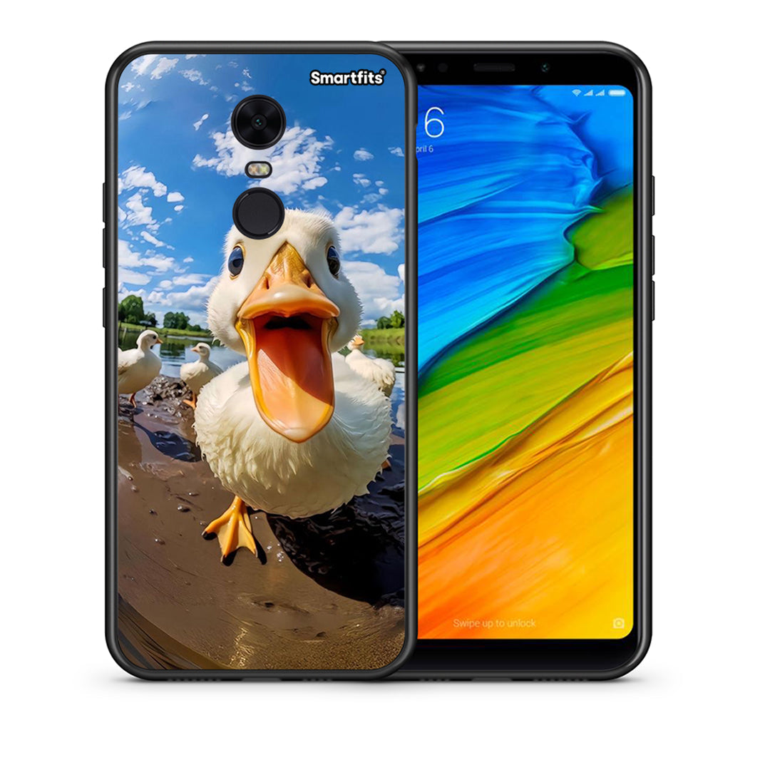 Θήκη Xiaomi Redmi 5 Plus Duck Face από τη Smartfits με σχέδιο στο πίσω μέρος και μαύρο περίβλημα | Xiaomi Redmi 5 Plus Duck Face case with colorful back and black bezels