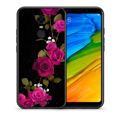 Θήκη Xiaomi Redmi 5 Plus Red Roses Flower από τη Smartfits με σχέδιο στο πίσω μέρος και μαύρο περίβλημα | Xiaomi Redmi 5 Plus Red Roses Flower case with colorful back and black bezels