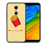 Thumbnail for Θήκη Αγίου Βαλεντίνου Xiaomi Redmi 5 Plus Fries Before Guys από τη Smartfits με σχέδιο στο πίσω μέρος και μαύρο περίβλημα | Xiaomi Redmi 5 Plus Fries Before Guys case with colorful back and black bezels