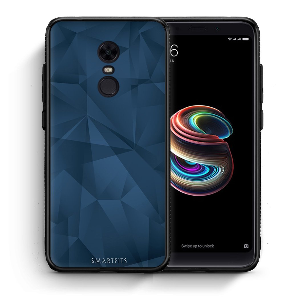 Θήκη Xiaomi Redmi 5 Plus Blue Abstract Geometric από τη Smartfits με σχέδιο στο πίσω μέρος και μαύρο περίβλημα | Xiaomi Redmi 5 Plus Blue Abstract Geometric case with colorful back and black bezels
