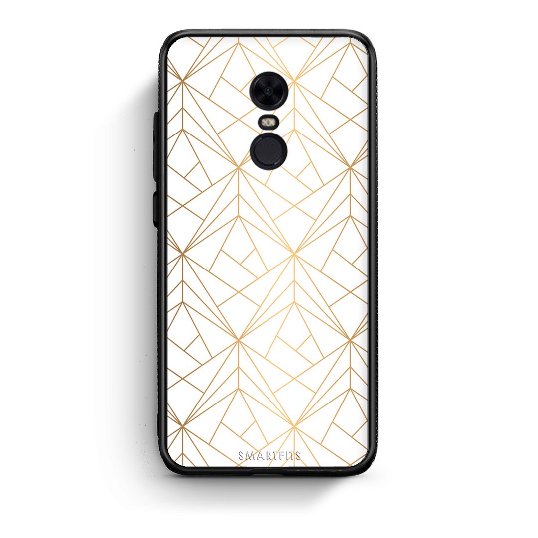 111 - Xiaomi Redmi 5 Plus  Luxury White Geometric case, cover, bumper