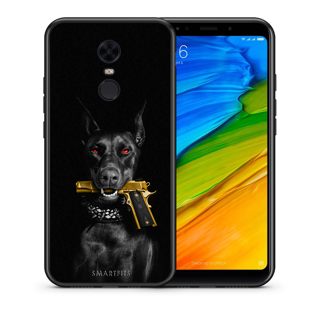 Θήκη Αγίου Βαλεντίνου Xiaomi Redmi 5 Plus Golden Gun από τη Smartfits με σχέδιο στο πίσω μέρος και μαύρο περίβλημα | Xiaomi Redmi 5 Plus Golden Gun case with colorful back and black bezels