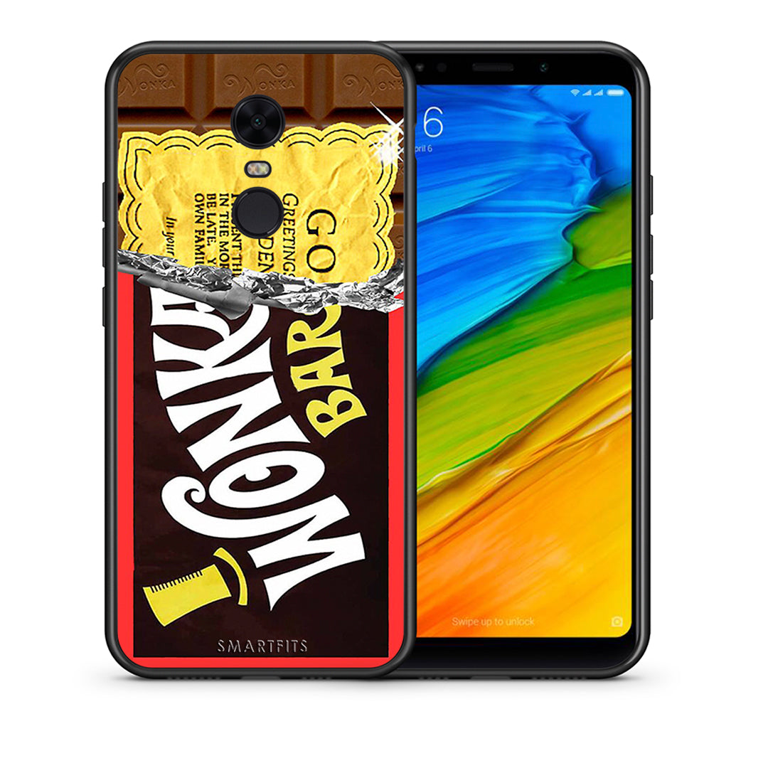 Θήκη Xiaomi Redmi 5 Plus Golden Ticket από τη Smartfits με σχέδιο στο πίσω μέρος και μαύρο περίβλημα | Xiaomi Redmi 5 Plus Golden Ticket case with colorful back and black bezels