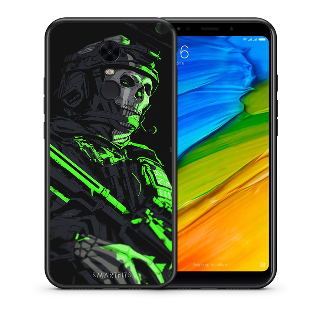 Θήκη Αγίου Βαλεντίνου Xiaomi Redmi 5 Plus Green Soldier από τη Smartfits με σχέδιο στο πίσω μέρος και μαύρο περίβλημα | Xiaomi Redmi 5 Plus Green Soldier case with colorful back and black bezels