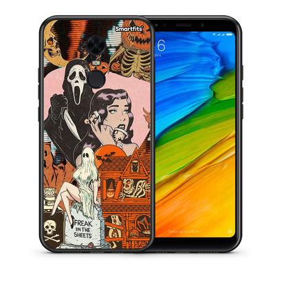 Θήκη Xiaomi Redmi 5 Plus Halloween Collage από τη Smartfits με σχέδιο στο πίσω μέρος και μαύρο περίβλημα | Xiaomi Redmi 5 Plus Halloween Collage case with colorful back and black bezels