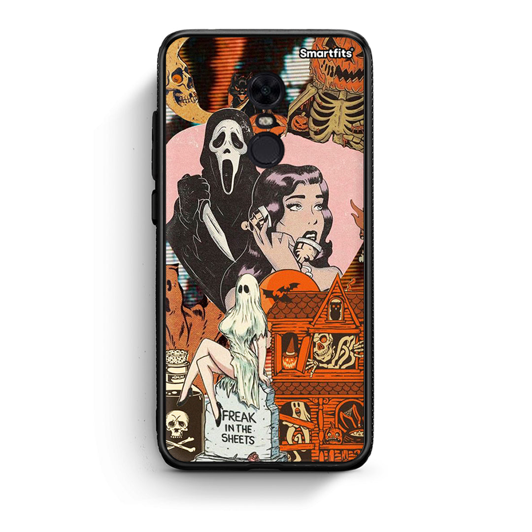 Xiaomi Redmi 5 Plus Halloween Collage Θήκη από τη Smartfits με σχέδιο στο πίσω μέρος και μαύρο περίβλημα | Smartphone case with colorful back and black bezels by Smartfits