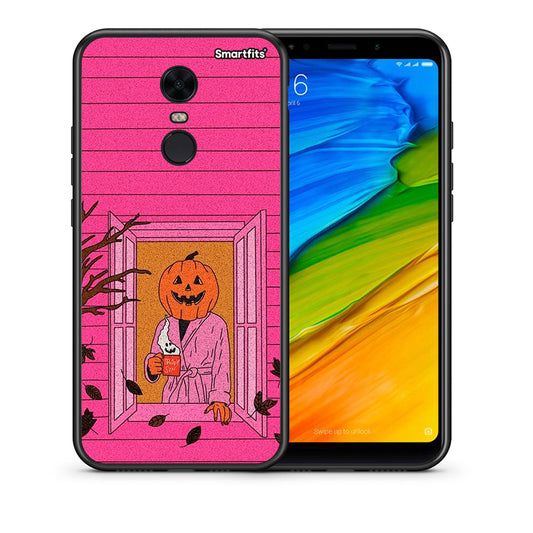 Θήκη Xiaomi Redmi 5 Plus Halloween Pumpkin Lady από τη Smartfits με σχέδιο στο πίσω μέρος και μαύρο περίβλημα | Xiaomi Redmi 5 Plus Halloween Pumpkin Lady case with colorful back and black bezels