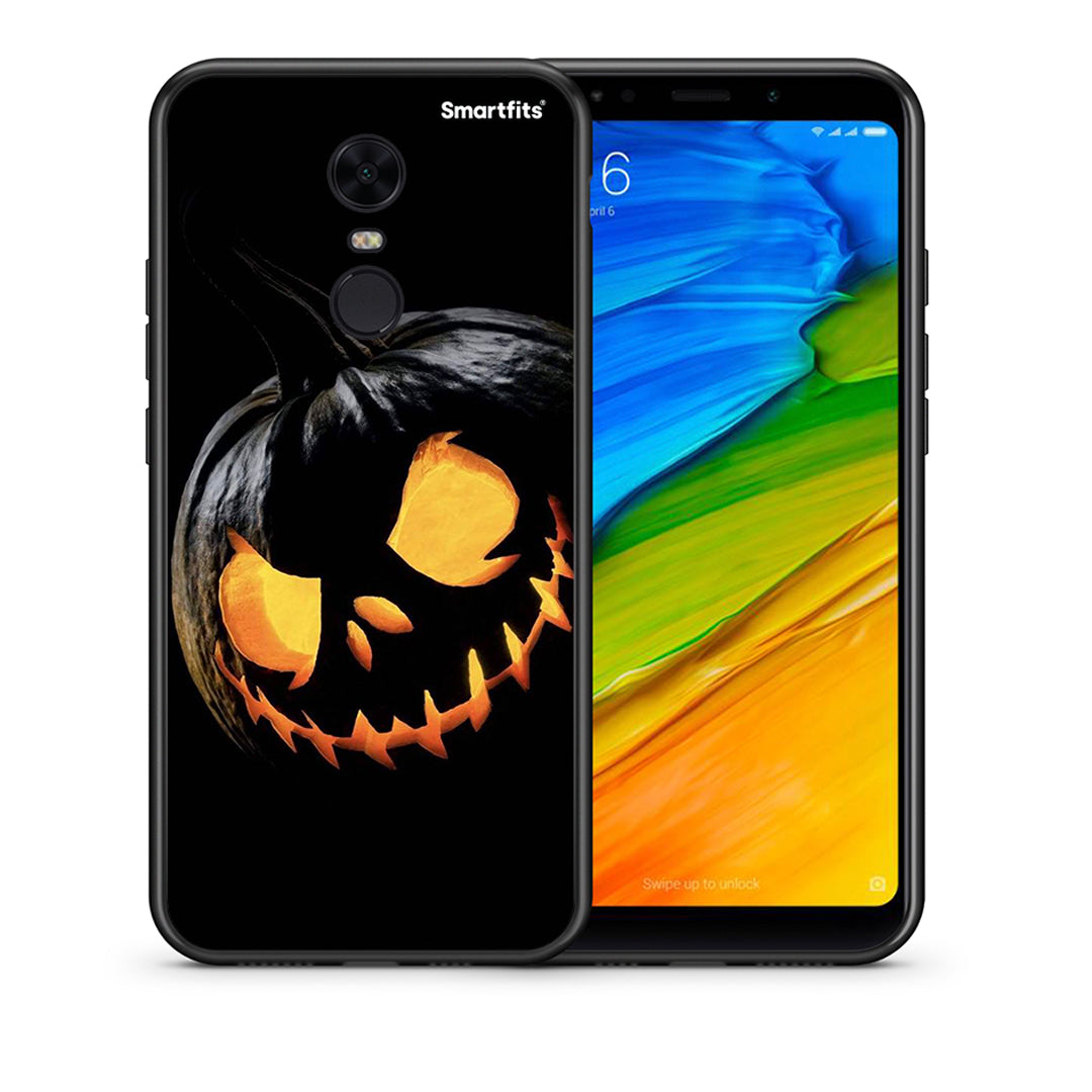 Θήκη Xiaomi Redmi 5 Plus Halloween Scary Pumpkin από τη Smartfits με σχέδιο στο πίσω μέρος και μαύρο περίβλημα | Xiaomi Redmi 5 Plus Halloween Scary Pumpkin case with colorful back and black bezels