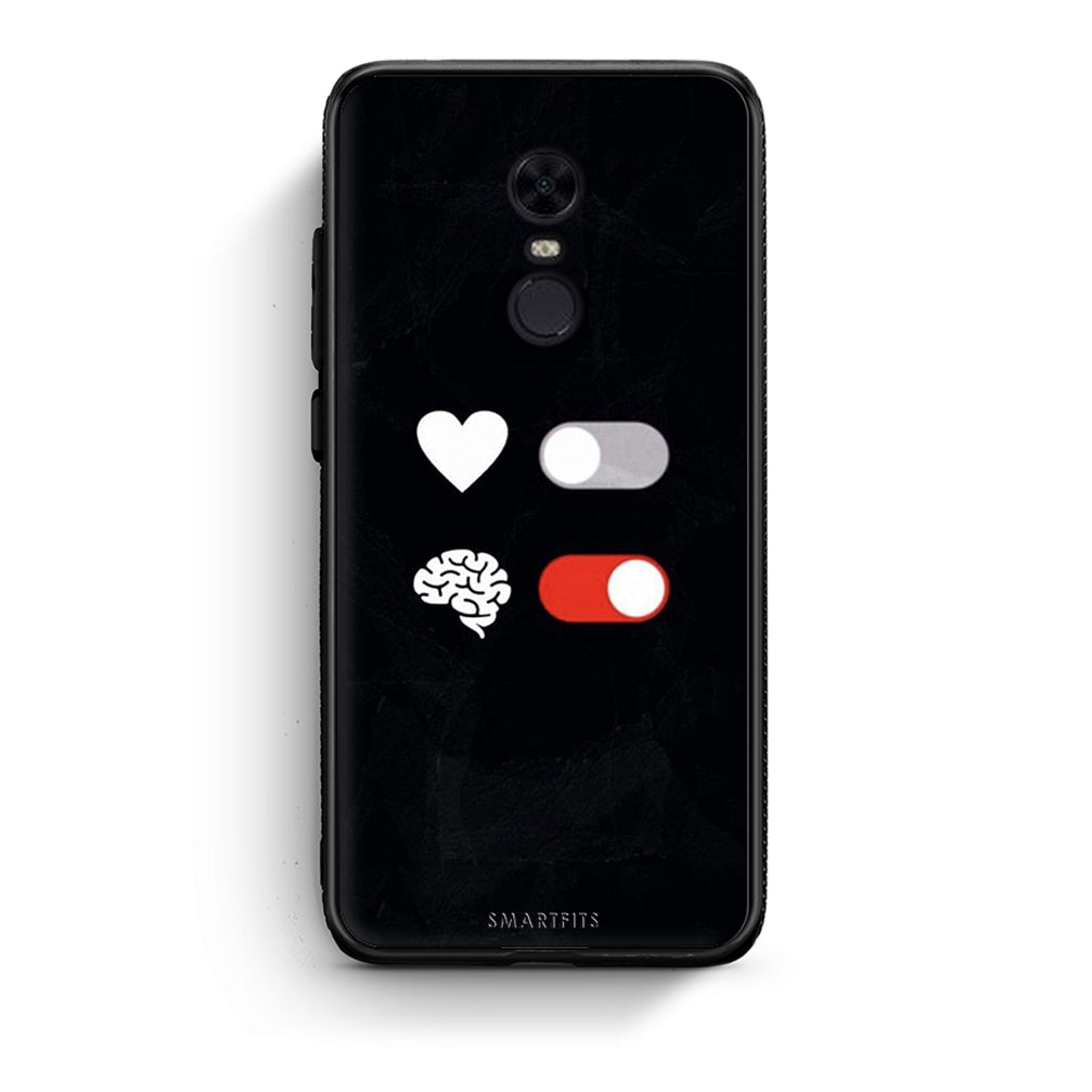 Xiaomi Redmi 5 Plus Heart Vs Brain Θήκη Αγίου Βαλεντίνου από τη Smartfits με σχέδιο στο πίσω μέρος και μαύρο περίβλημα | Smartphone case with colorful back and black bezels by Smartfits