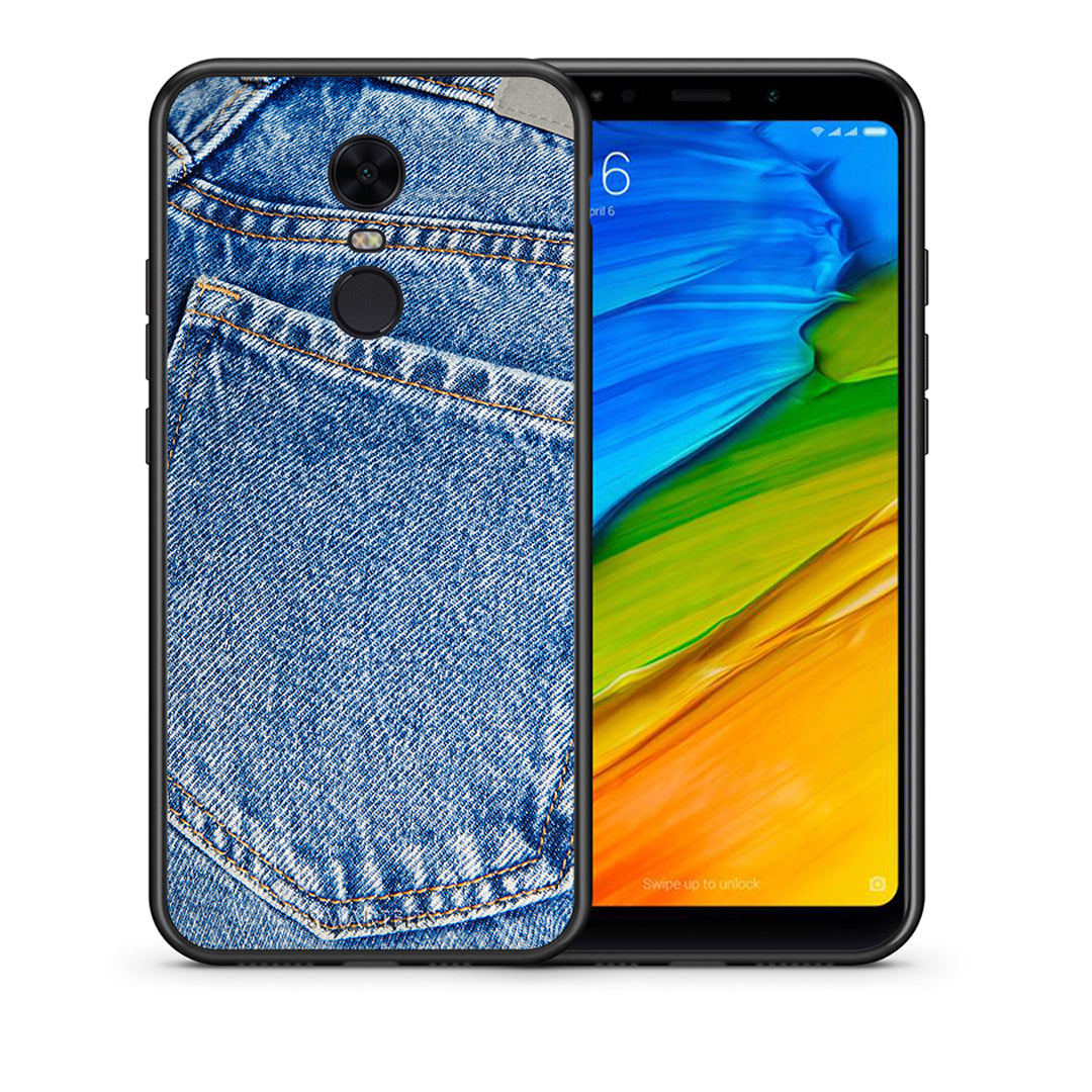 Θήκη Xiaomi Redmi 5 Plus Jeans Pocket από τη Smartfits με σχέδιο στο πίσω μέρος και μαύρο περίβλημα | Xiaomi Redmi 5 Plus Jeans Pocket case with colorful back and black bezels