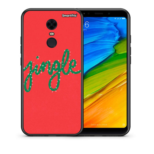 Θήκη Xiaomi Redmi 5 Plus Jingle Xmas από τη Smartfits με σχέδιο στο πίσω μέρος και μαύρο περίβλημα | Xiaomi Redmi 5 Plus Jingle Xmas case with colorful back and black bezels