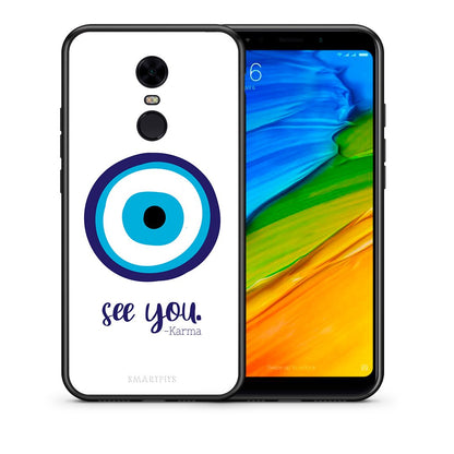 Θήκη Xiaomi Redmi 5 Plus Karma Says από τη Smartfits με σχέδιο στο πίσω μέρος και μαύρο περίβλημα | Xiaomi Redmi 5 Plus Karma Says case with colorful back and black bezels