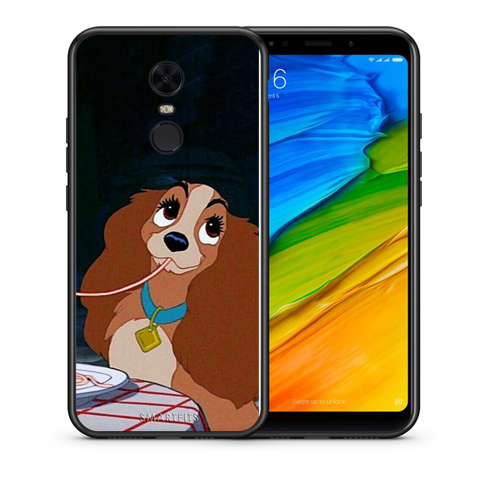 Θήκη Αγίου Βαλεντίνου Xiaomi Redmi 5 Plus Lady And Tramp 2 από τη Smartfits με σχέδιο στο πίσω μέρος και μαύρο περίβλημα | Xiaomi Redmi 5 Plus Lady And Tramp 2 case with colorful back and black bezels