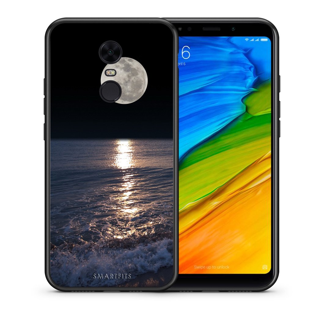Θήκη Xiaomi Redmi 5 Plus Moon Landscape από τη Smartfits με σχέδιο στο πίσω μέρος και μαύρο περίβλημα | Xiaomi Redmi 5 Plus Moon Landscape case with colorful back and black bezels