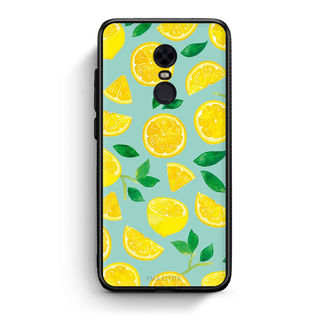 Xiaomi Redmi 5 Plus Lemons θήκη από τη Smartfits με σχέδιο στο πίσω μέρος και μαύρο περίβλημα | Smartphone case with colorful back and black bezels by Smartfits
