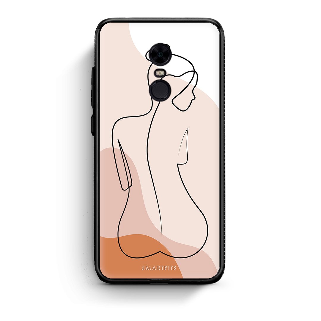 Xiaomi Redmi 5 Plus LineArt Woman θήκη από τη Smartfits με σχέδιο στο πίσω μέρος και μαύρο περίβλημα | Smartphone case with colorful back and black bezels by Smartfits