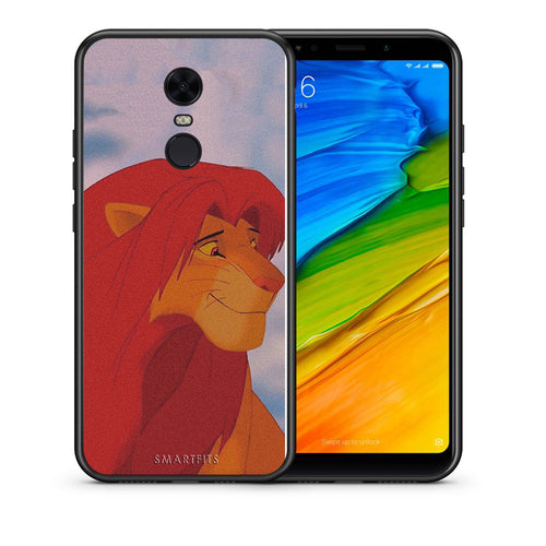 Θήκη Αγίου Βαλεντίνου Xiaomi Redmi 5 Plus Lion Love 1 από τη Smartfits με σχέδιο στο πίσω μέρος και μαύρο περίβλημα | Xiaomi Redmi 5 Plus Lion Love 1 case with colorful back and black bezels