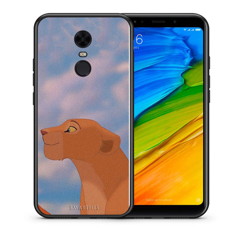 Θήκη Αγίου Βαλεντίνου Xiaomi Redmi 5 Plus Lion Love 2 από τη Smartfits με σχέδιο στο πίσω μέρος και μαύρο περίβλημα | Xiaomi Redmi 5 Plus Lion Love 2 case with colorful back and black bezels
