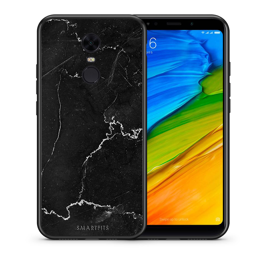 Θήκη Xiaomi Redmi 5 Plus Marble Black από τη Smartfits με σχέδιο στο πίσω μέρος και μαύρο περίβλημα | Xiaomi Redmi 5 Plus Marble Black case with colorful back and black bezels