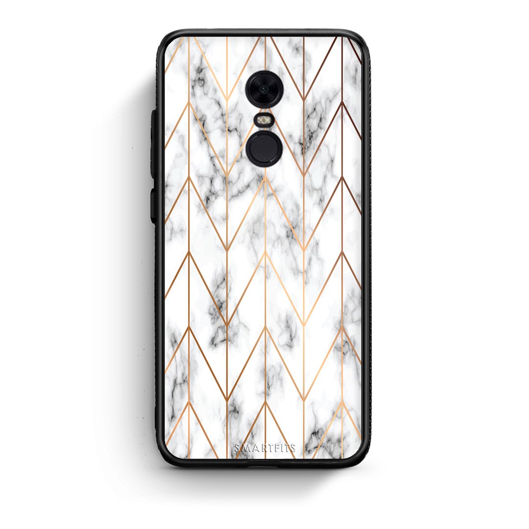 44 - Xiaomi Redmi 5 Plus  Gold Geometric Marble case, cover, bumper