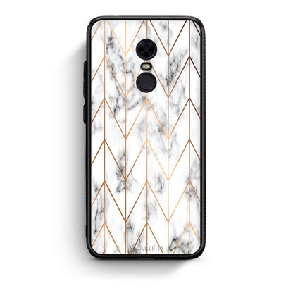 44 - Xiaomi Redmi 5 Plus  Gold Geometric Marble case, cover, bumper