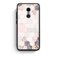 Thumbnail for 4 - Xiaomi Redmi 5 Plus Hexagon Pink Marble case, cover, bumper