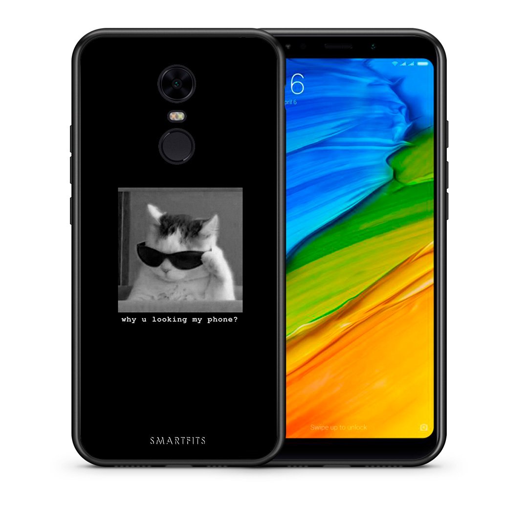 Θήκη Xiaomi Redmi 5 Plus Meme Cat από τη Smartfits με σχέδιο στο πίσω μέρος και μαύρο περίβλημα | Xiaomi Redmi 5 Plus Meme Cat case with colorful back and black bezels