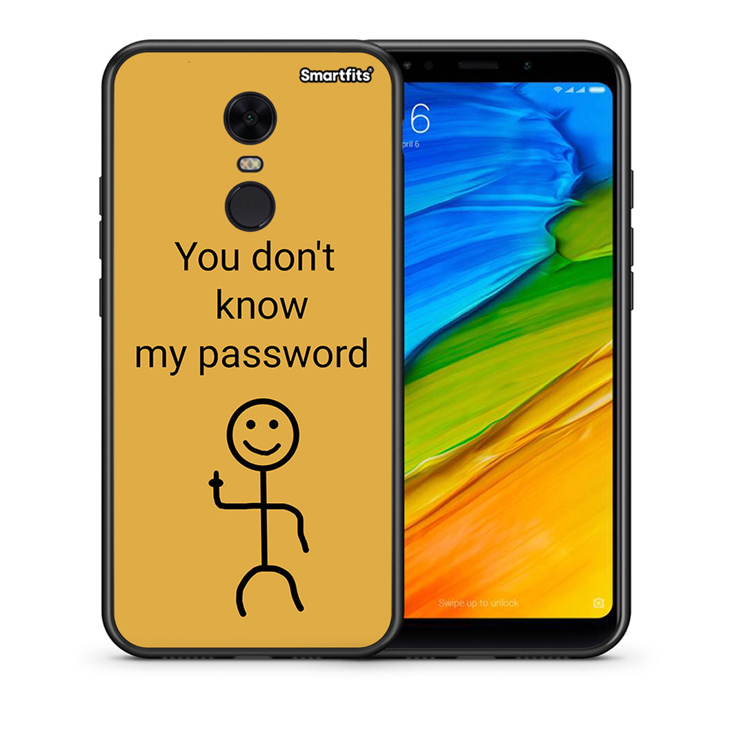 Θήκη Xiaomi Redmi 5 Plus My Password από τη Smartfits με σχέδιο στο πίσω μέρος και μαύρο περίβλημα | Xiaomi Redmi 5 Plus My Password case with colorful back and black bezels
