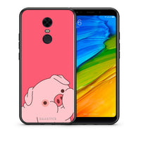 Thumbnail for Θήκη Αγίου Βαλεντίνου Xiaomi Redmi 5 Plus Pig Love 1 από τη Smartfits με σχέδιο στο πίσω μέρος και μαύρο περίβλημα | Xiaomi Redmi 5 Plus Pig Love 1 case with colorful back and black bezels