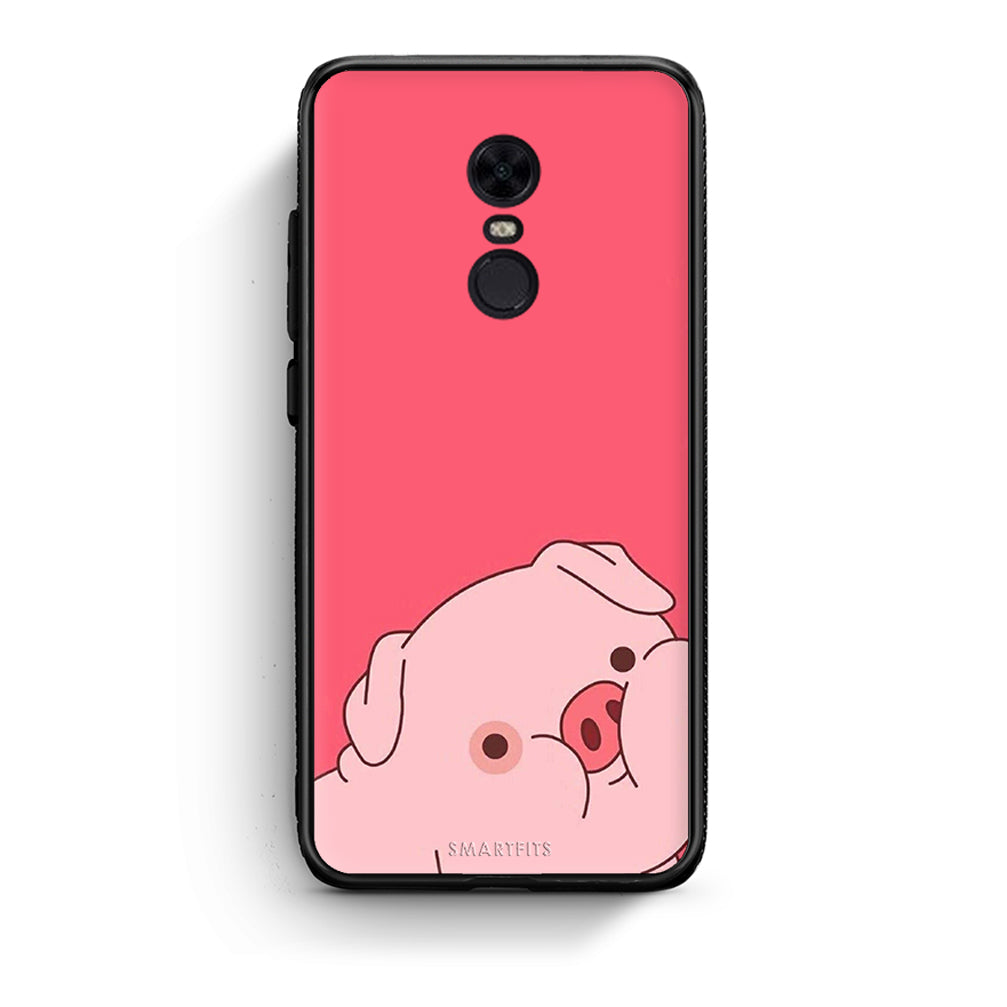 Xiaomi Redmi 5 Plus Pig Love 1 Θήκη Αγίου Βαλεντίνου από τη Smartfits με σχέδιο στο πίσω μέρος και μαύρο περίβλημα | Smartphone case with colorful back and black bezels by Smartfits