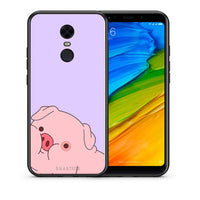 Thumbnail for Θήκη Αγίου Βαλεντίνου Xiaomi Redmi 5 Plus Pig Love 2 από τη Smartfits με σχέδιο στο πίσω μέρος και μαύρο περίβλημα | Xiaomi Redmi 5 Plus Pig Love 2 case with colorful back and black bezels