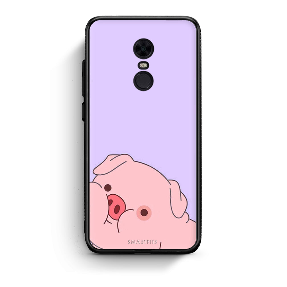 Xiaomi Redmi 5 Plus Pig Love 2 Θήκη Αγίου Βαλεντίνου από τη Smartfits με σχέδιο στο πίσω μέρος και μαύρο περίβλημα | Smartphone case with colorful back and black bezels by Smartfits
